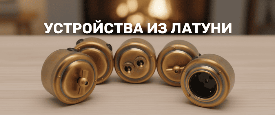 Розетки и выключатели из латуни в стиле Лофт