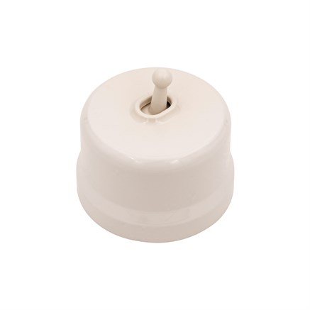 Выключатель тумблерный, одинарный, пластик, ваниль, Jantera, JRE.0T01.PG03 - фото 110401