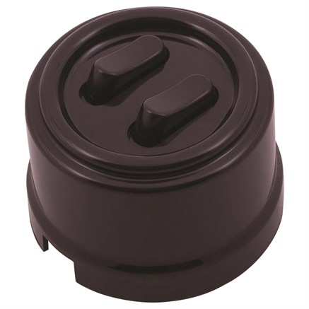 Кнопка клавишная, звонковая, двойная, пластик, коричневый, Jantera, JCA.PK52.PG02 - фото 110439