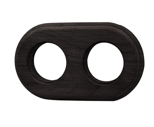 Рамка 2-местная круглая, D95 L165 H10, дерево, черный, Jantera, JRO.2ON2.WM01 - фото 110455