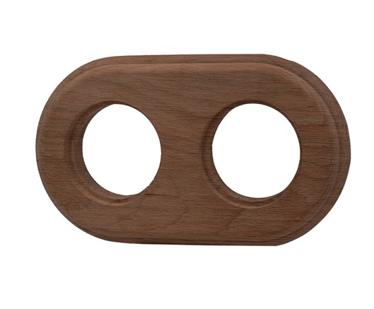 Рамка 2-местная круглая, D95 L165 H10, дерево, коричневый, Jantera, JRO.2ON2.WM02 - фото 110456