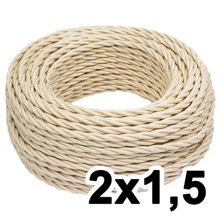 Витой провод двухжильный, 2х1.5, 220В, 50м, ваниль, Jantera, JTW.721.TM03.050 - фото 110623