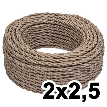 Витой провод двухжильный, 2х2.5, 220В, 50м, амбра, Jantera, JTW.722.TM06.050 - фото 110629