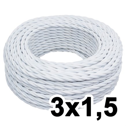 Витой провод трехжильный, 3х1.5, 220В, 50м, белый, Jantera, JTW.731.TM00.050 - фото 110630