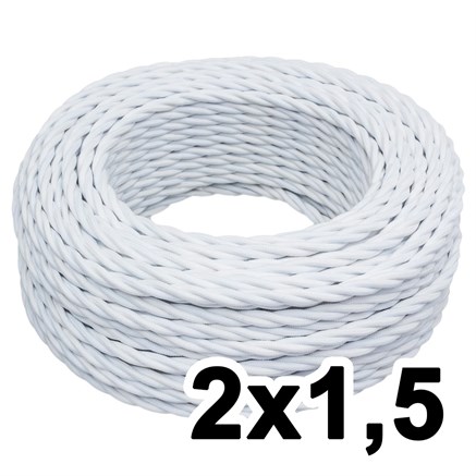 Витой провод двухжильный, 2х1.5, 220В, 20 м, белый, Jantera, JTW.721.TM00.020 - фото 110642