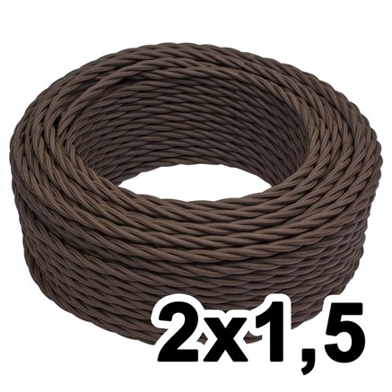 Витой провод двухжильный, 2х1.5, 220В, 20 м, коричневый, Jantera, JTW.721.TM02.020 - фото 110650