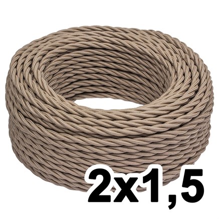 Витой провод двухжильный, 2х1.5, 220В, 10 м, амбра, Jantera, JTW.721.TM06.010 - фото 110656