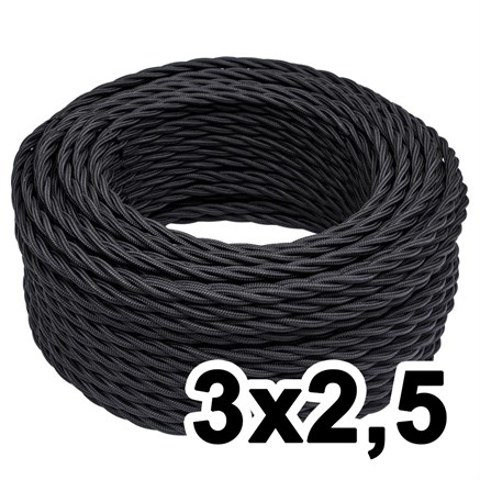 Витой провод трехжильный, 3х2.5, 220В, 10м, черный, Jantera, JTW.732.TM01.010 - фото 110704