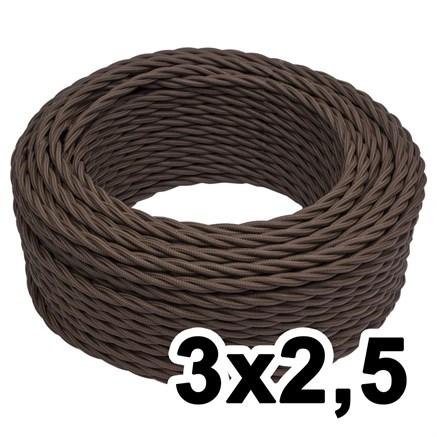 Витой провод трехжильный, 3х2.5, 220В, 10м, коричневый, Jantera, JTW.732.TM02.010 - фото 110708