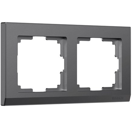 Рамка из поликарбоната на 2 поста Stark графит матовый W0021864 - фото 110812