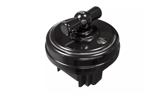 Ретро выключатель/переключатель фарфоровый поворотный проходной одноклавишный, без подъемной рамки. Цвет - платина на черном. Серия «МезонинЪ» GE70404-52k - фото 111258