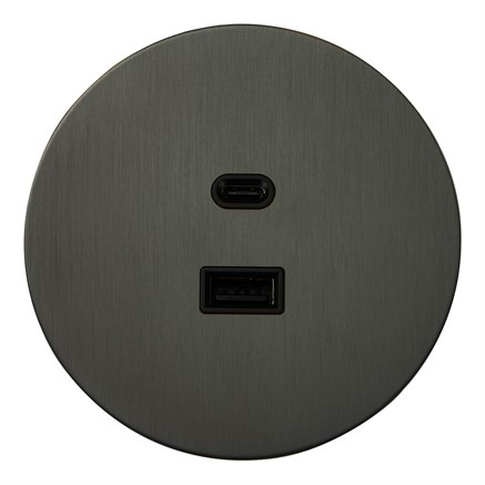 USB розетка (тип A+C), антрацит, Salvador, EU020112 - фото 111493