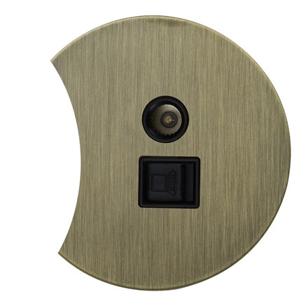 Розетка ТВ+компьютерная RJ45, бронза, Salvador, EU030208 - фото 111588