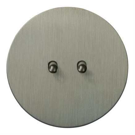 Выключатель 2х-тумблерный проходной, никель, Salvador, EU010101A02 - фото 111613