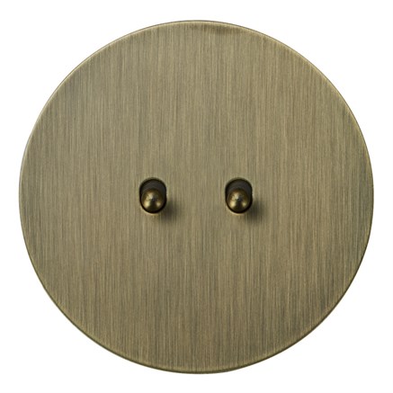 Выключатель 2-х тумблерный, проходной, бронза, Salvador, EU030103A02 - фото 111629