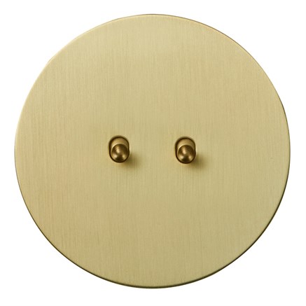 Выключатель 2х-тумблерный, проходной, золото, Salvador, EU040104A02 - фото 111638