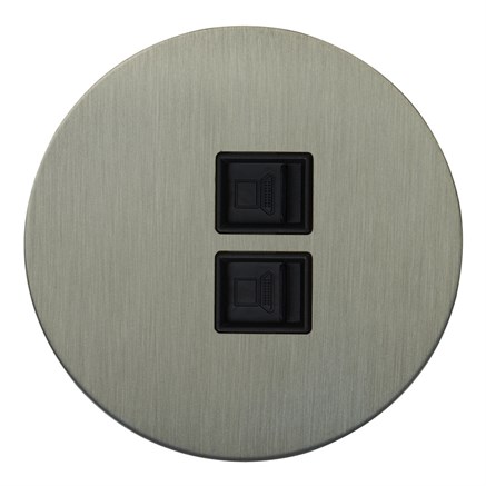 Двойная комп. розетка RJ45, никель, Salvador, EU010107 - фото 111648