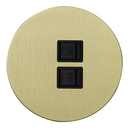 Двойная комп. розетка RJ45, золото, Salvador, EU040107 - фото 111666