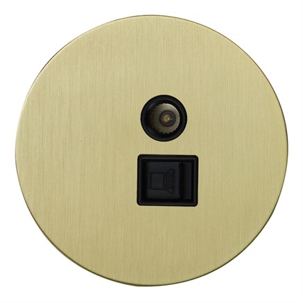 Розетка ТВ+компьютерная RJ45, золото, Salvador, EU040108 - фото 111667