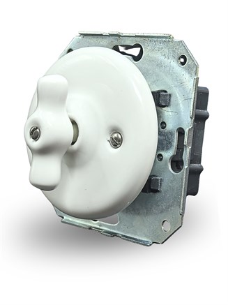 Выключатель 1кл.проходной керамический встраиваемый белый, Edisel Presto, 3596402176 - фото 111805