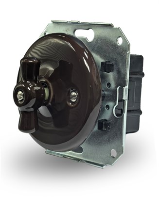 Выключатель 2кл.керамический встраиваемый коричневый, Edisel Presto, 3618422761 - фото 111827