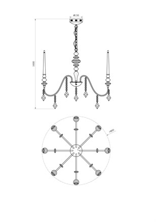 Подвесная люстра Lucia Tucci MAYA 4450.8 chrome - фото 38546