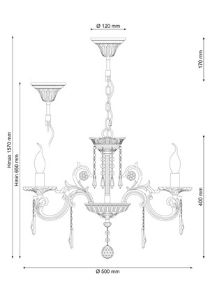 Подвесная люстра Lucia Tucci NAPOLI 148.5 white antique - фото 38600