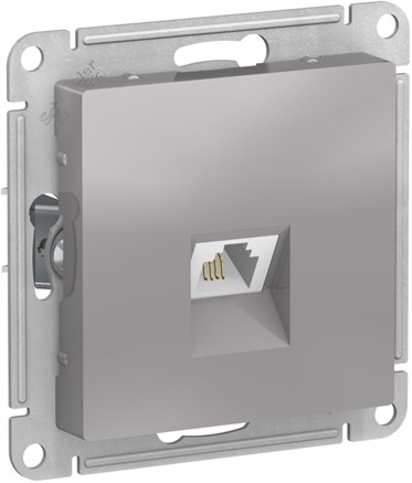 Алюминий Розетка телефонная RJ11, механизм Systeme Electric AtlasDesign ATN000381 - фото 74646