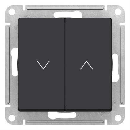 2-клавишный ВЫКЛЮЧАТЕЛЬ ДЛЯ ЖАЛЮЗИ, 2х сх.4, 10А, мех., КАРБОН Systeme Electric AtlasDesign ATN001019 - фото 75017