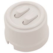 Выключатель клавишный, двойной, пластик, белый, Jantera, JCA.0K02.PG00