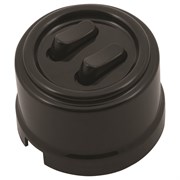 Кнопка клавишная, звонковая, двойная, пластик, черный, Jantera, JCA.PK52.PG01