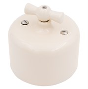 Выключатель поворотный, двойной, керамика, ваниль, Jantera, JRO.0R02.CG03