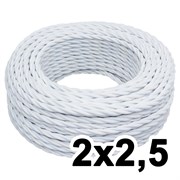 Витой провод двухжильный, 2х2.5, 220В, 50м, белый, Jantera, JTW.722.TM00.050