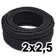Витой провод двухжильный, 2х2.5, 220В, 50м, черный, Jantera, JTW.722.TM01.050