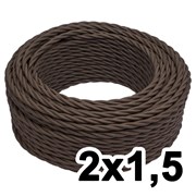 Витой провод двухжильный, 2х1.5, 220В, 20 м, коричневый, Jantera, JTW.721.TM02.020