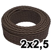 Витой провод двухжильный, 2х2.5, 220В, 10 м, коричневый, Jantera, JTW.722.TM02.010