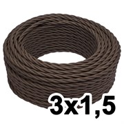 Витой провод трехжильный, 3х1.5, 220В, 20м, коричневый, Jantera, JTW.731.TM02.020