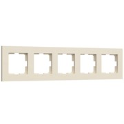 Рамка из поликарбоната на 5 постов Slab айвори софт W0052962