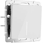 Выключатель одноклавишный с подсветкой (белый акрил) W1110141