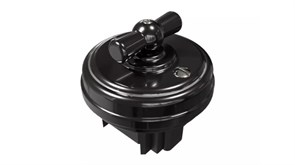 Ретро выключатель/переключатель фарфоровый поворотный проходной одноклавишный, без подъемной рамки. Цвет - платина на черном. Серия «МезонинЪ» GE70404-52k