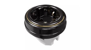 Ретро розетка фарфоровая с заземляющим контактом, без подъемной рамки, цвет - золото на черном, серия «МезонинЪ» GE70301-53k