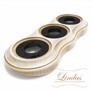 Рамка на бревно 3-х местная, Белый/золото Lindas 25766