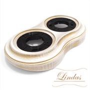 Рамка на бревно 2-х местная, Белый/золото Lindas 25666