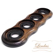 Рамка на бревно 4х-местная, Орех Лакированный Lindas 25963