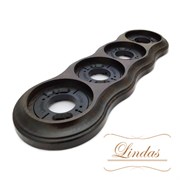 Рамка на бревно 4х-местная, Венге Lindas 25965