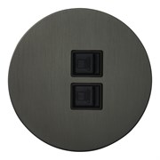 Двойная комп. розетка RJ45, антрацит, Salvador, EU020107