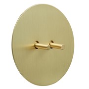 Выключатель 2х-тумблерный проходной, золото, Salvador, EU040104B02