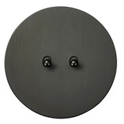 Выключатель 2х-тумблерный проходной, антрацит, Salvador, EU020102A02