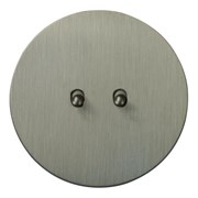 Выключатель 2х-тумблерный проходной, никель, Salvador, EU010101A02