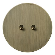 Выключатель 2-х тумблерный, проходной, бронза, Salvador, EU030103A02